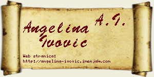 Angelina Ivović vizit kartica